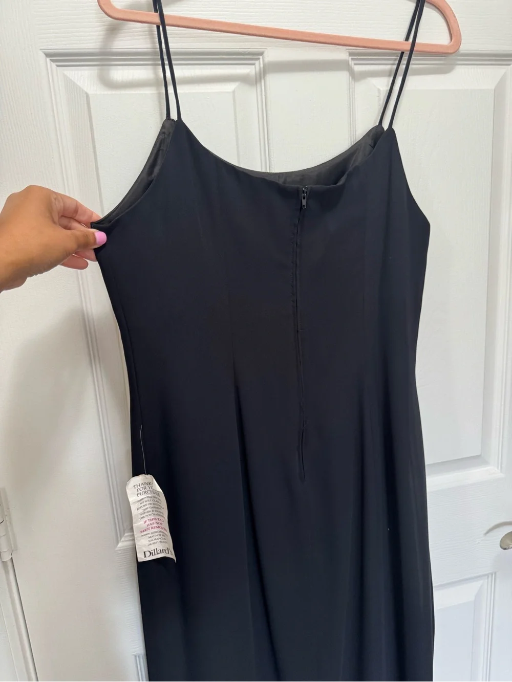 Vintage Michael Marcella Black Slip Midi Dress Size 12